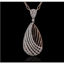 14KT Two-Tone Gold 1.14ctw Diamond Pendant With Chain