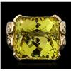 Image 2 : 14KT Yellow Gold 22.17ct Citrine and Diamond Ring