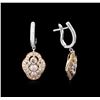 Image 2 : 1.39ctw Diamond Earrings - 18KT Two-Tone Gold