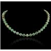 Image 2 : 14KT Yellow Gold 37.26ctw Emerald and Diamond Necklace