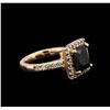 Image 2 : 3.25ct Tourmaline and Diamond Ring - 14T Rose Gold