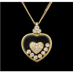 18KT Yellow Gold 0.74ctw Diamond Pendant With Chain