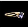 Image 2 : 14KT Yellow Gold 0.93ct Tanzanite and Diamond Ring