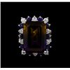 Image 2 : 15.97ct Ametrine, Sapphire and Diamond Ring - 14KT White Gold