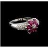 Image 1 : 1.92ctw Ruby and Diamond Ring - 14KT White Gold