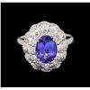 Image 2 : 2.40ct Tanzanite and Diamond Ring - 14KT White Gold