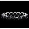 Image 2 : 77.74ctw Blue Sapphire and Diamond Bracelet - 14KT White Gold