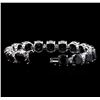 Image 3 : 77.74ctw Blue Sapphire and Diamond Bracelet - 14KT White Gold