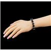 Image 4 : 77.74ctw Blue Sapphire and Diamond Bracelet - 14KT White Gold