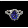 Image 2 : 2.27ct Tanzanite and Diamond Ring - 14KT White Gold