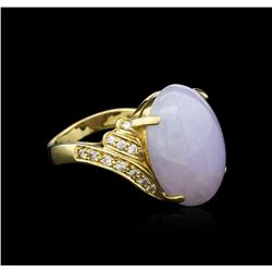 8.50ct Jadeite and Diamond Ring - 18KT Yellow Gold