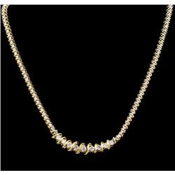 4.20ctw Diamond Necklace - 18KT Two-Tone Gold