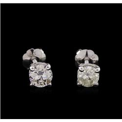 0.60ctw Diamond Stud Earrings - 14KT White Gold