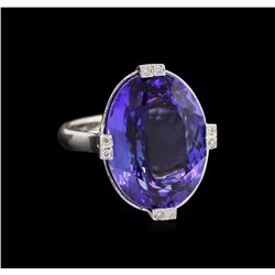 14KT White Gold 16.98ct Tanzanite and Diamond Ring