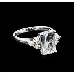 2.03ct Aquamarine and Diamond Ring - 14KT White Gold