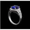Image 4 : 3.71ct Tanzanite and Diamond Ring - Platinum
