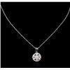 Image 2 : 14KT White Gold 1.25ctw Diamond Pendant With Chain