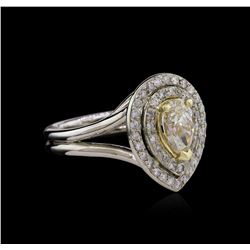 1.50ctw Light Yellow Diamond Ring - 14KT Two-Tone Gold