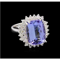 8.62ct Tanzanite and Diamond Ring - 14KT White Gold