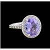 Image 1 : 2.94ct Tanzanite and Diamond Ring - 14KT White Gold