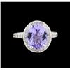 Image 2 : 2.94ct Tanzanite and Diamond Ring - 14KT White Gold