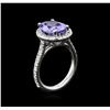 Image 3 : 2.94ct Tanzanite and Diamond Ring - 14KT White Gold