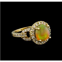 2.56ct Opal and Diamond Ring - 14KT Yellow Gold