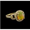 Image 1 : 2.56ct Opal and Diamond Ring - 14KT Yellow Gold