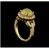 Image 4 : 2.56ct Opal and Diamond Ring - 14KT Yellow Gold