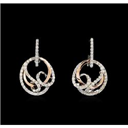 0.70ctw Diamond Earrings - Two-Tone Gold