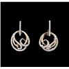 Image 1 : 0.70ctw Diamond Earrings - Two-Tone Gold