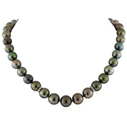 Tahitian Cultured Pearl Necklace With Diamond Clasp