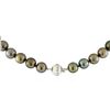 Image 2 : Tahitian Cultured Pearl Necklace With Diamond Clasp