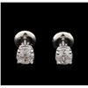 Image 1 : 1.00ctw Diamond Solitaire Earrings - 14KT White Gold