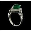 Image 4 : 3.17ct Emerald and Diamond Ring - 18KT White Gold