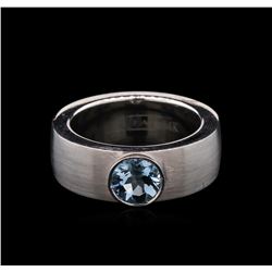 1.10ct Aquamarine Solitaire Ring - 14KT White Gold