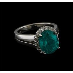 5.12ct Apatite and Diamond Ring - 14KT White Gold