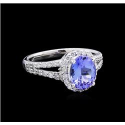 1.95ct Tanzanite and Diamond Ring - 14KT White Gold