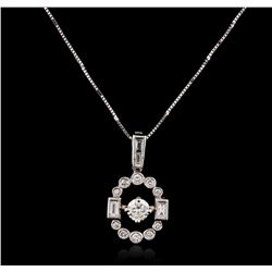 14KT White Gold 1.00ctw Diamond Pendant With Chain