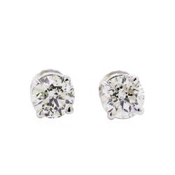 0.97ctw Diamond Stud Earrings - 14KT White Gold