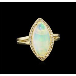 2.91ct Opal and Diamond Ring - 14KT Yellow Gold