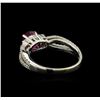 Image 3 : 1.09ct Ruby and Diamond Ring - 14KT White Gold