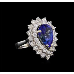 5.15ct Tanzanite and Diamond Ring - 14KT White Gold