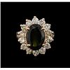 Image 1 : 3.50ct Tourmaline and Diamond Ring - 14T Rose Gold