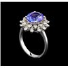 Image 4 : 3.11ct Tanzanite and Diamond Ring - 14KT White Gold