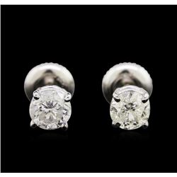 1.17ctw Diamond Stud Earrings - 14KT White Gold