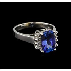 2.86ct Tanzanite and Diamond Ring - 14KT White Gold