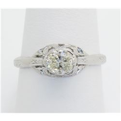 0.33ct Vintage Diamond Ring - 14KT White Gold