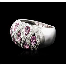 14KT White Gold 1.40ctw Pink Tourmaline and Diamond Ring