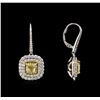 Image 2 : 18KT Two-Tone Gold 5.81ctw Diamond Earrings